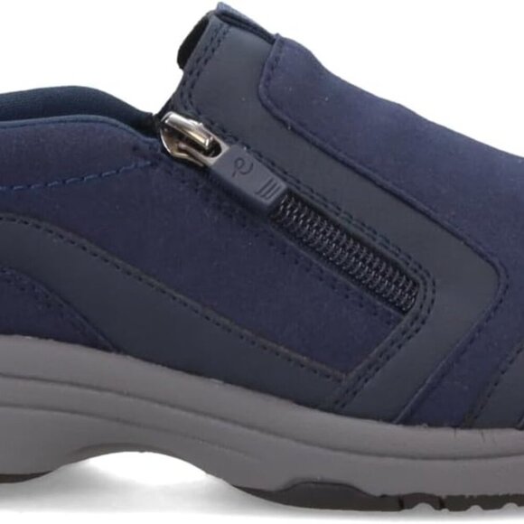 Women's Thallow2 Sneaker Micro Suede Leather Low Heel Side Zip Travel Shoes - Picture 3 of 8